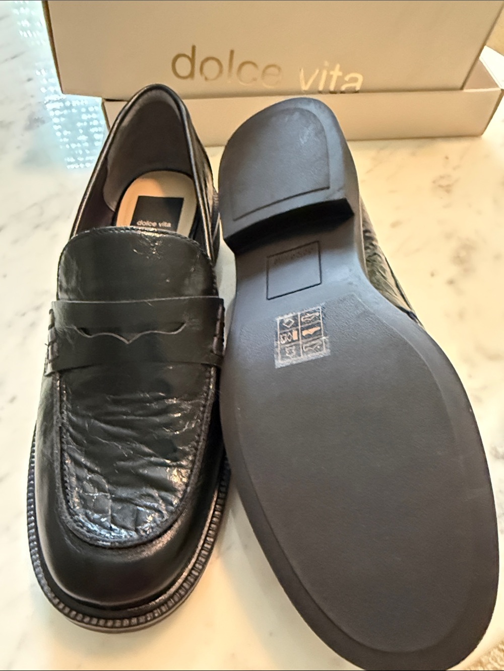 Dolce Vita Black Leather Penny Loafers, Size 9, excellent condition - Picture 4 of 5